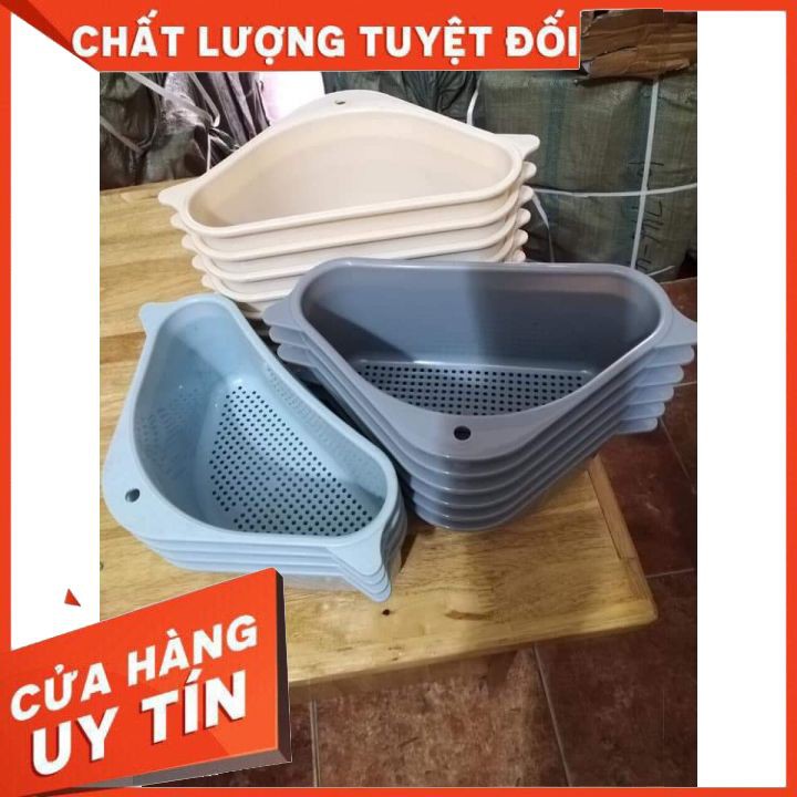 Rổ nhựa tam giác cài bồn rửa nhỏ gọn - đựng giẻ rửa bát đựng rác - có hút chân không - có lỗ thoát nước nhanh chóng