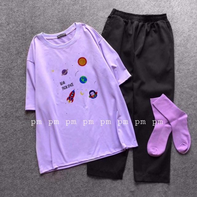 Sét áo BEAR Fom +quần Kaki T&amp;T Áo thun nam nữ, sét bộ mặc ở nhà MODY