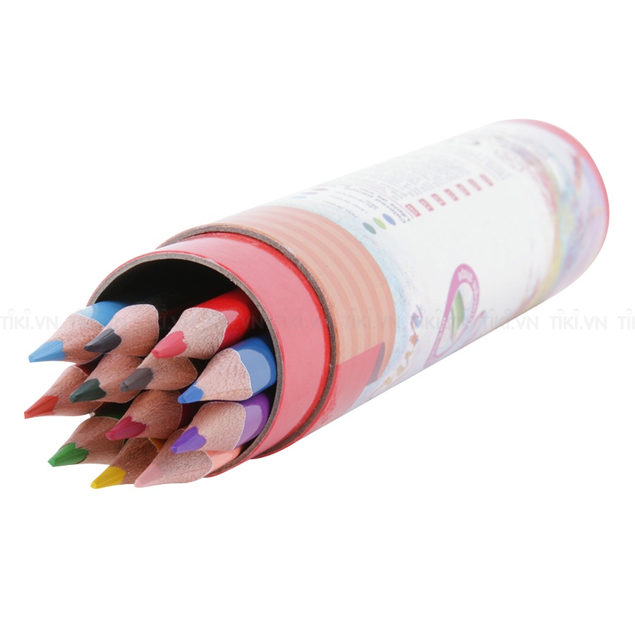 Bút chì ống 12-18-24 màu-bút chì màu tiêu chuẩn dễ sử dụng