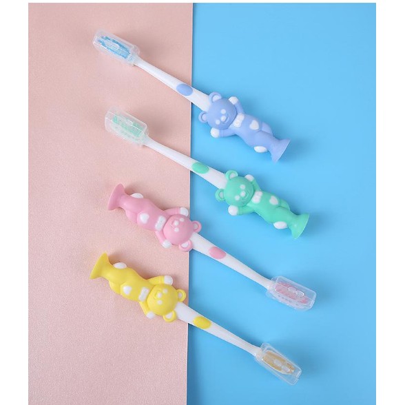 Set 4 bàn chải đánh răng hình thú nhiều màu loại cao cấp cho bé mẫu cực mới