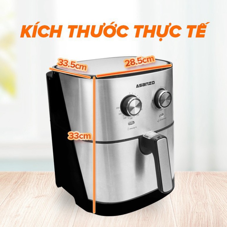 Nồi chiên không dầu Asanzo AAF1758 - 5.8L An Toàn Cho Sức Khỏe Hàng chính hãng