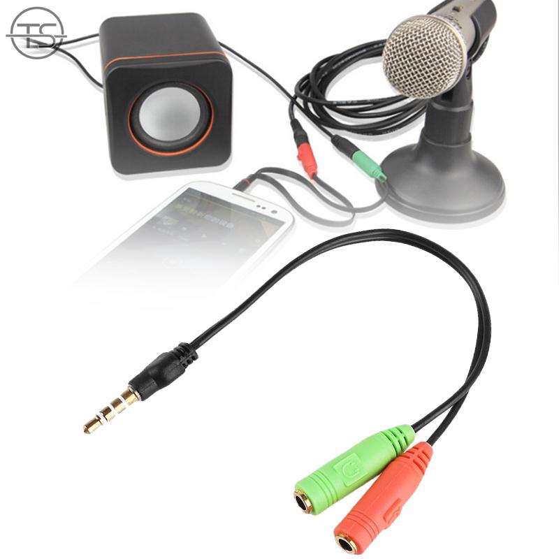 SONG Cable 3.5mm Male Dual Female Y Splitter Mic Universal