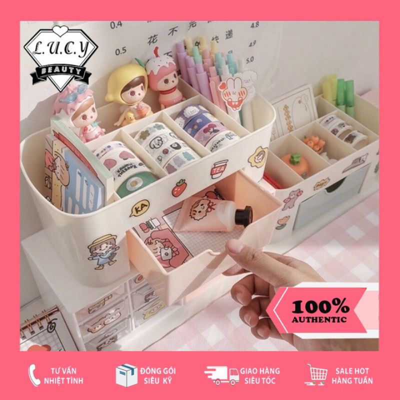Hộp 100 tấm nhãn dán sticker đáng yêu làm quà tặng sinh nhật, trang trí điện thoại, sổ tay, kệ đựng, bình nước...