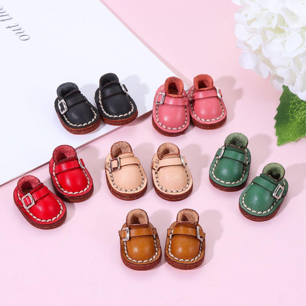 Giày Da Bò Thủ Công Dễ Thương Cho Búp Bê Tỉ Lệ 1 / 12