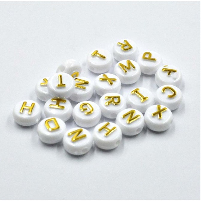 Bộ 30 Hạt Xâu Chuỗi Hình Chữ Cái 10mm