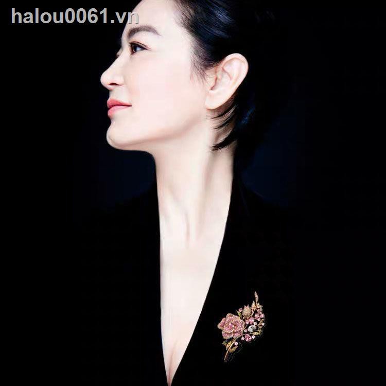 ✿Ready stock✿  One Tree Flower Brooch High-end Luxury Rose Suit Cheongsam Ladies Accessories (Single)