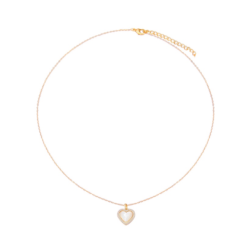 Vòng cổ Mặt Đá Opal Hình Trái Tim Đơn Giản Cho Nữ