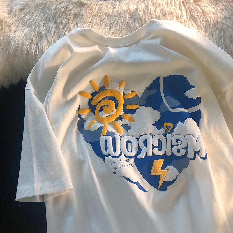 Áo Thun Tay Ngắn Dáng Rộng In Họa Tiết Kiểu Harajuku Nhật Bản Thời Trang 2022