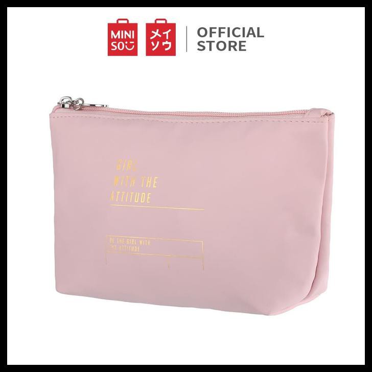 Miniso Túi Đựng Mỹ Phẩm Bằng Da Phối Màu Độc Đáo