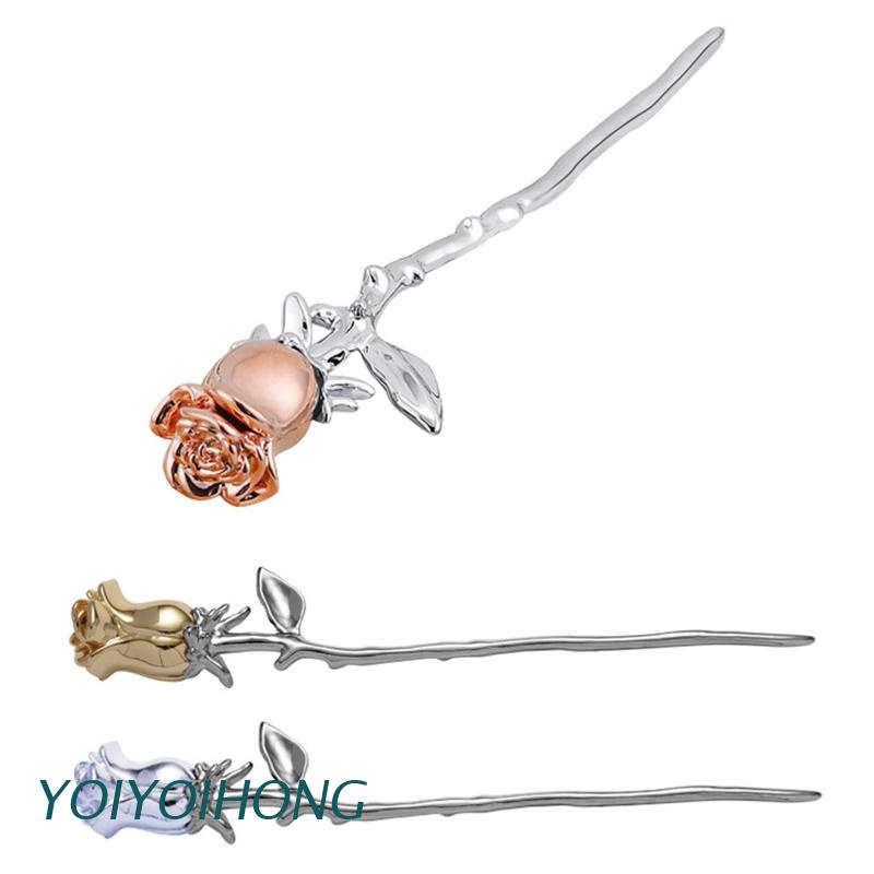 Trâm Cài Tóc Hình Hoa Hồng Bằng Hợp Kim Dành Cho Nữ