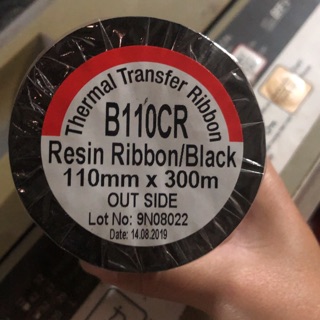 Mực in mã vạch resin 110*300m dùng để in tem trang sức và tem xi bạc dán nhãn phụ sản phẩm