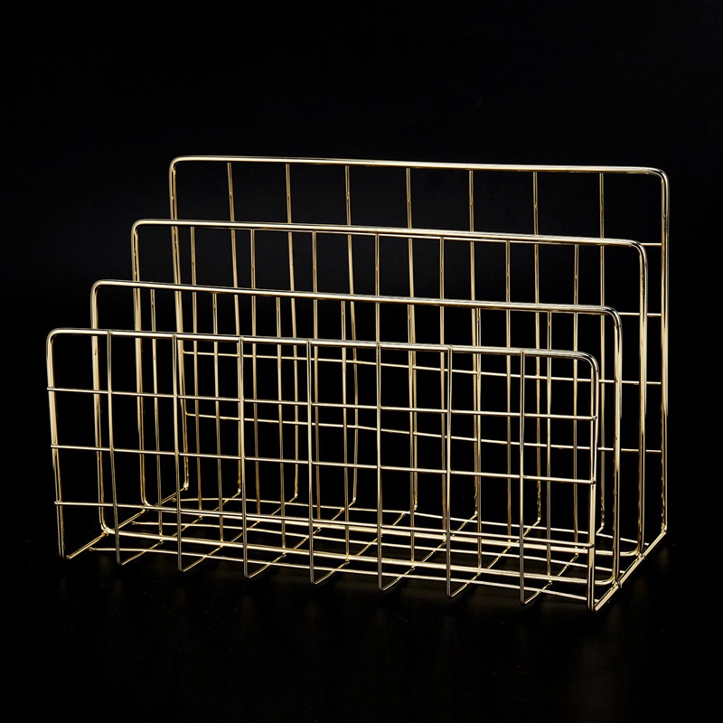 Giá đỡ sách tạp chí ba tầng bằng sắt phong cách Bắc Âu