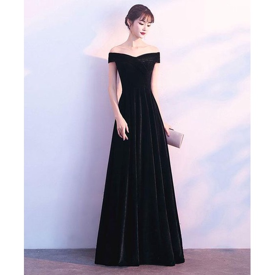 Rập giấy mẫu thiết kế đầm dạ hội dài trễ vai, cổ V (bàn vẽ)