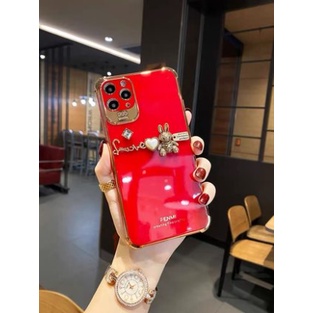 [Hàng sẵn mới về] Ốp lưng trong suốt viền đính chữ Thỏ sang chảnh - Ốp lưng điện thoại