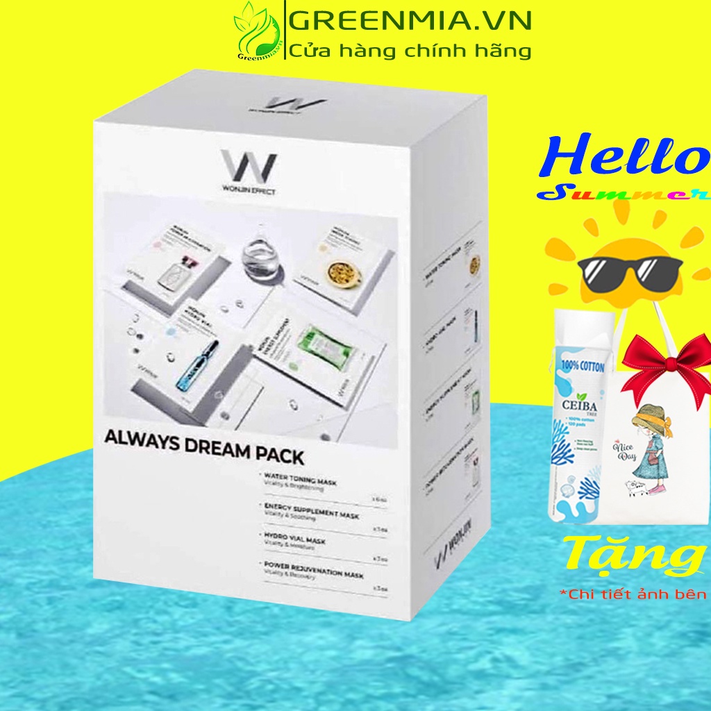 Mặt Nạ Wonjin Hàn Quốc Always Dream Pack [MIX 15 MIẾNG] Water Toning, Hydro Vial, Energy Supplement, Power Rejuvenation