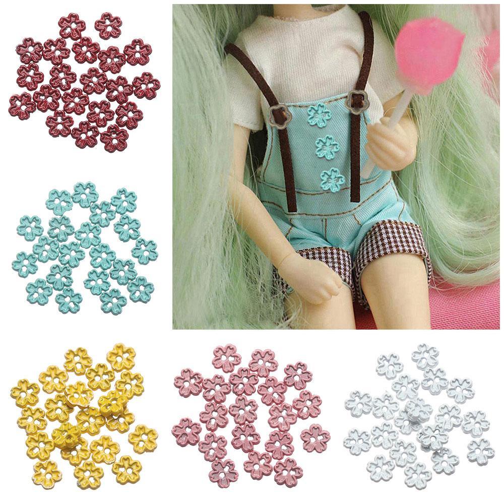 Set 20 / 40 Khóa Kim Loại 4mm Kiểu Dáng Hoạt Hình Cho Búp Bê