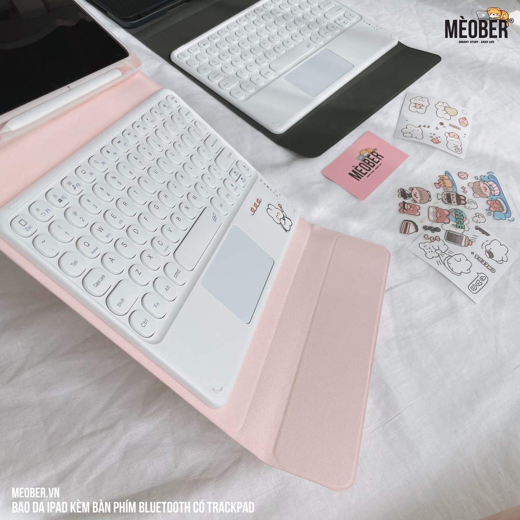 [TẶNG SILENT MOUSE] Bao da kèm bàn phím có trackpad dành cho i pad Air4 i pad Pro 2018-2020-M1 i pad gen 5-6-7-8-9
