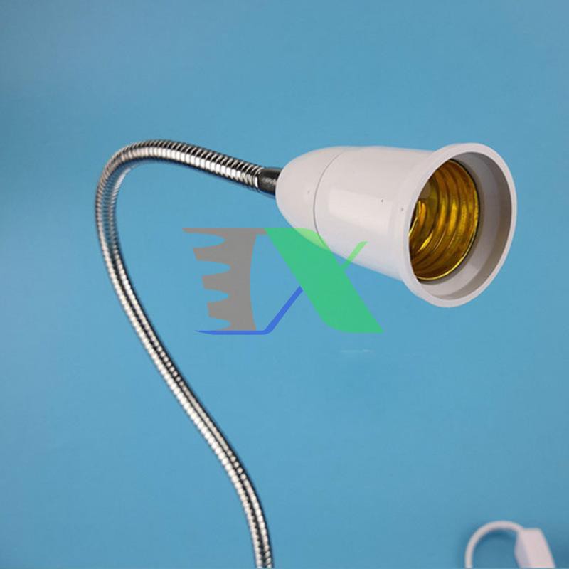 Chân đèn để bàn kẹp TCD-E27, Chân đèn led đui xoáy, Kèm Phích cắm Dây Công tắc