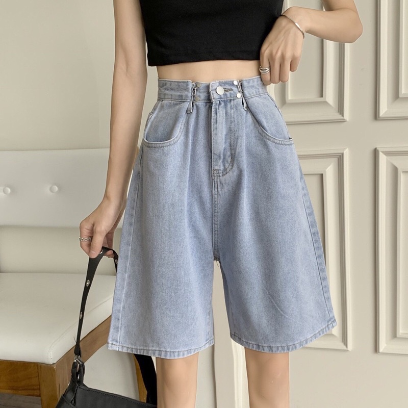 [Ảnh thật/Video]QUẦN SHORT JEAN GÀI EO MAY GẤU PHONG CÁCH HÀN QUỐC QUẦN ĐÙI BÒ BASIC DỄ PHỐI ĐỒ
