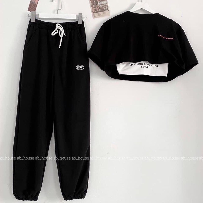 Quần nỉ bo chân, quần jogger nỉ ngoại - A0N