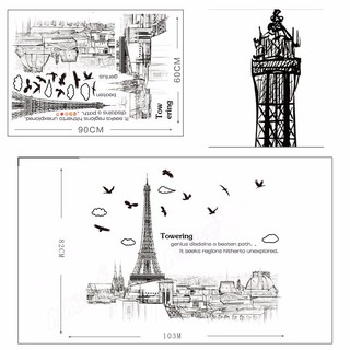 Decal trang trí dán tường hình tháp Eiffel