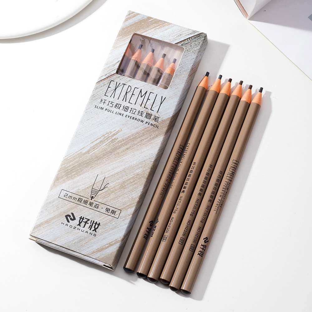 Bút Kẻ Lông Mày GECOMO Chống Nước Lâu Phai 6 Màu Sắc Lựa Chọn