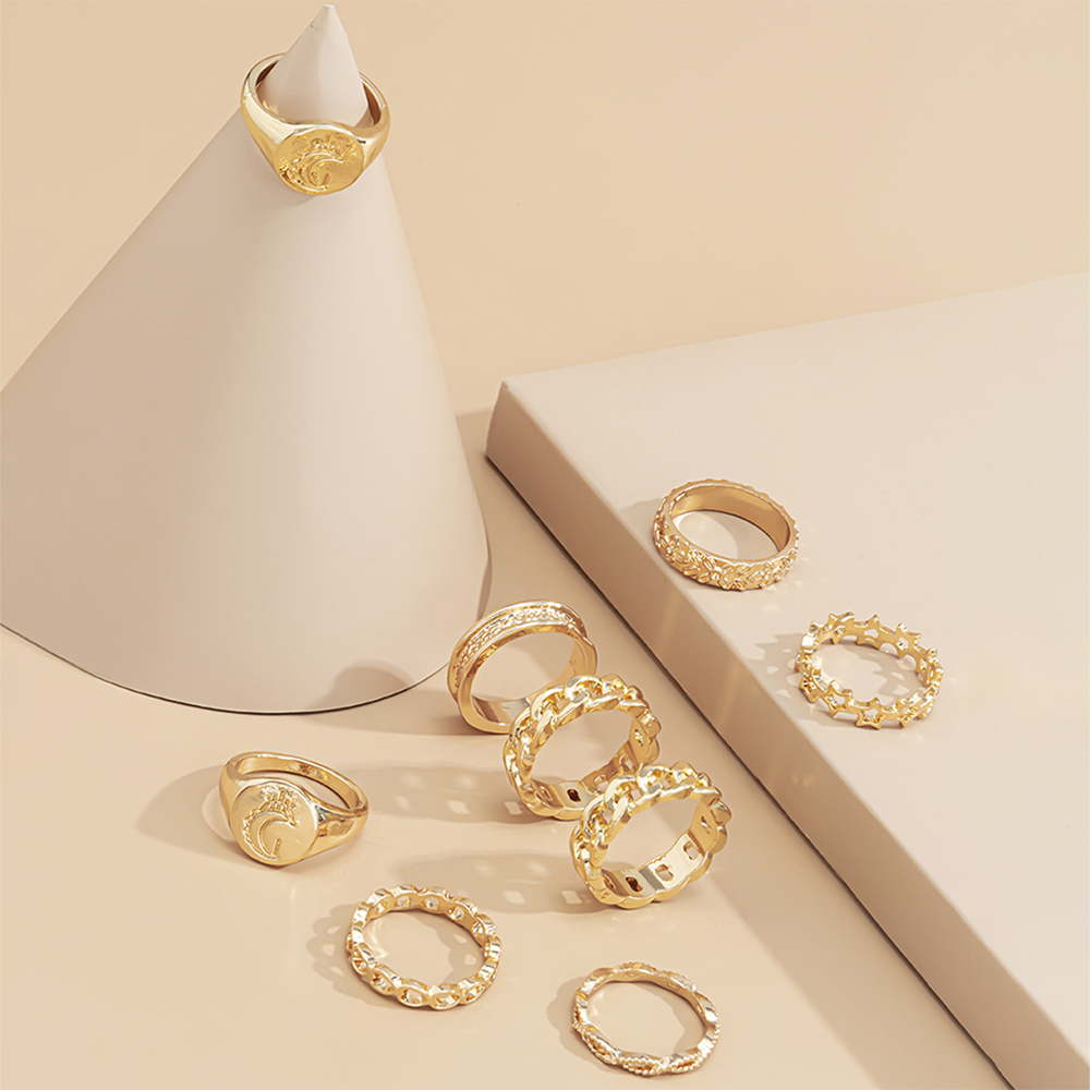 Set 9 nhẫn đeo khớp ngón tay phong cách boho cổ điển thời trang độc đáo cho nữ
