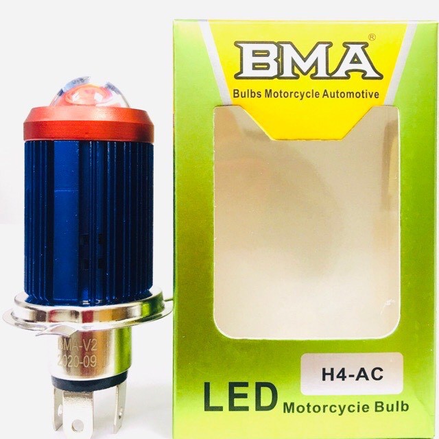 Đèn led bi cầu xe máy H4 BMA -ánh sáng cos vàng pha trắng