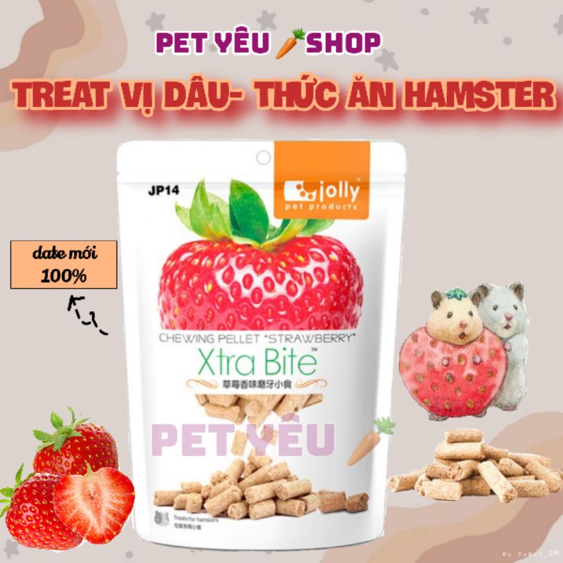 Thức ăn hamster bánh mài răng vị dâu (treats hamster ) Date mới