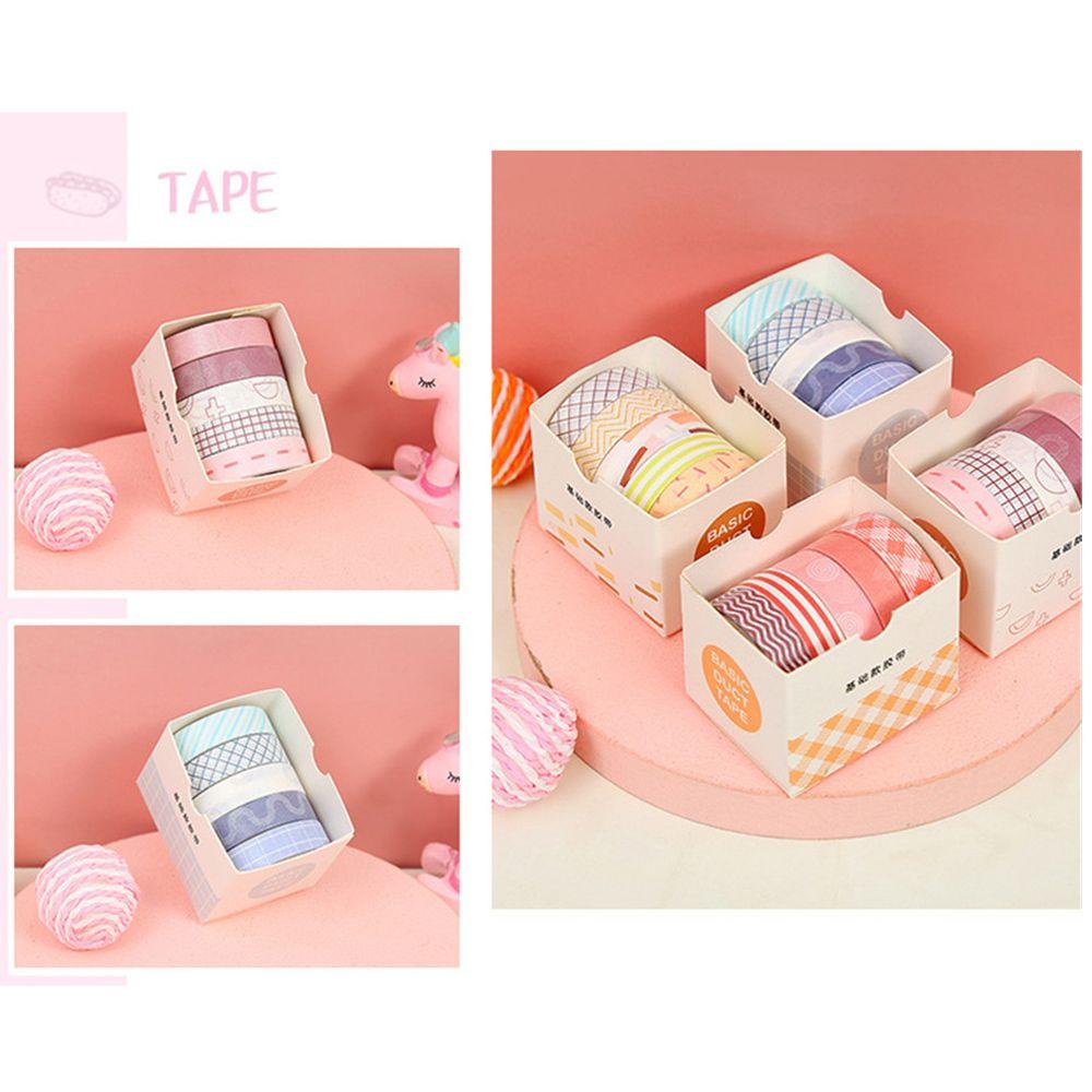 Hộp 5 Cuộn Băng Dính Nhiều Màu Sắc Trang Trí Scrapbook