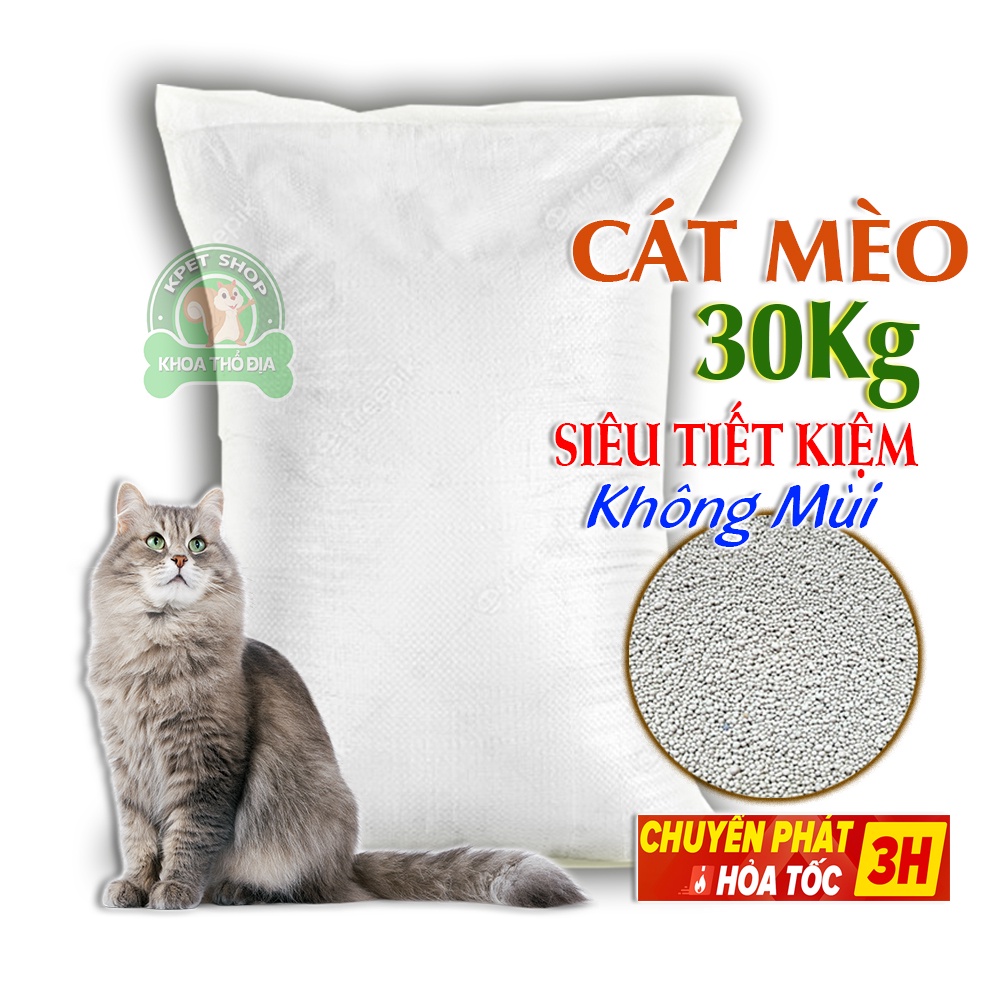 Combo Cát vệ sinh mèo 30kg Siêu rẻ tiết kiệm Không mùi