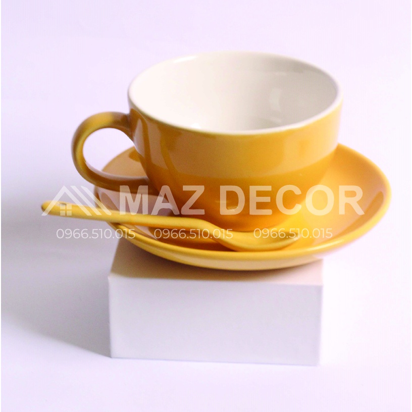 Bộ ly tách sứ uống cafe Cappuccino đủ màu Gốm Bát Tràng đẹp cao cấp giá rẻ 250ml