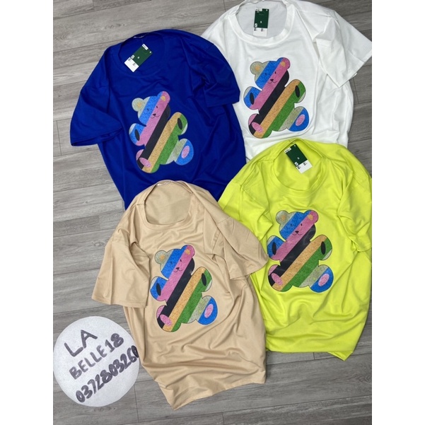 Áo phông cotton gấu dáng thụng tay lỡ form to rộng Áo thun nữ