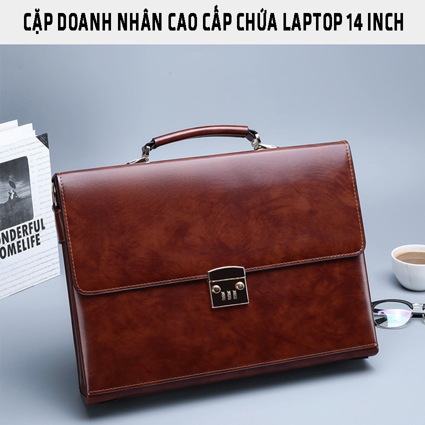 Túi xách công sở nam BOSS Cao Cấp  Bảo Hành 12 tháng Cặp văn phòng chứa laptop 14 inch tài liệu a4 đi làm Tuxa