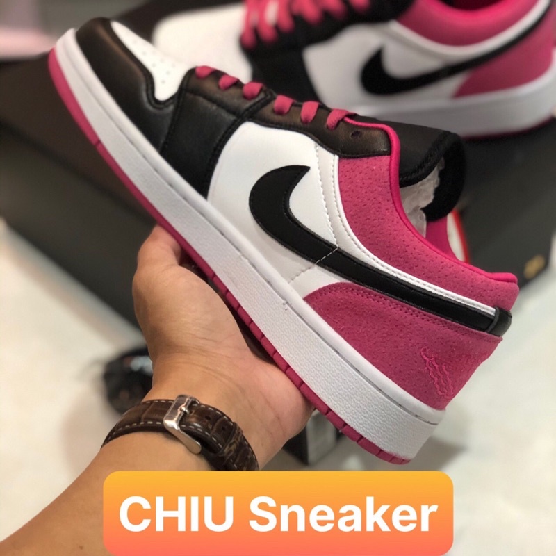 Giày thể thao Sneaker Jordan low Hồng Binz phiên bản SC da thật jd1 cổ thấp