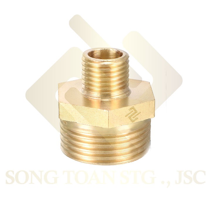 [KÉP 42 49 60] Hai đầu ren ngoài bằng ĐỒNG bước ren BSP hệ G (Brass male hexagon nipple) Man cút to nhỏ nối ren