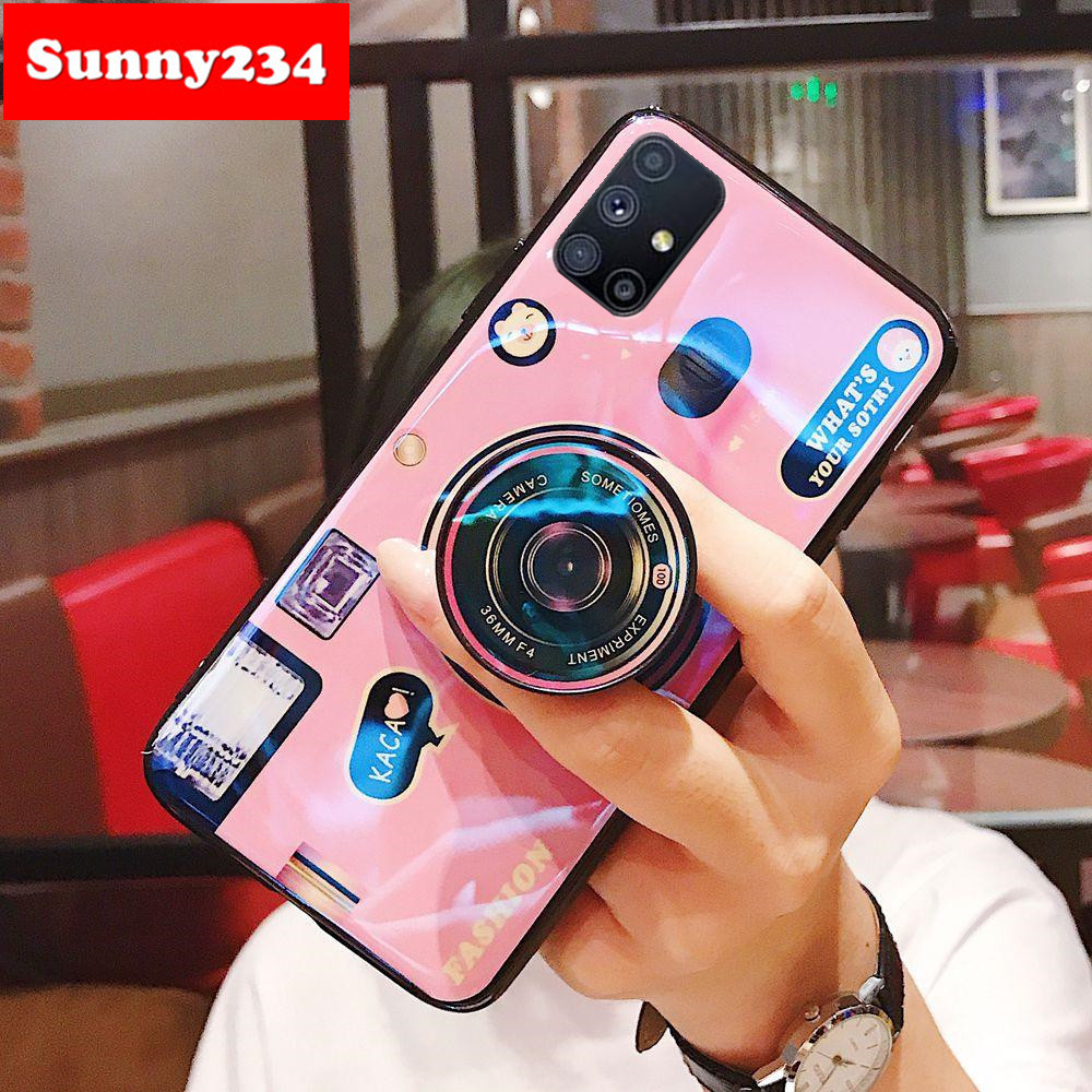 Case + Phone Holder Soft Case Samsung A32 A52 S21 Plus Ultra S20 FE M51 Note 20 Ultra M01 A02S A12 Case