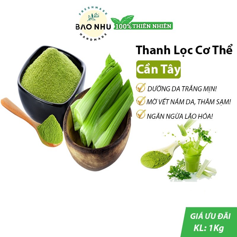 [LOẠI ĐẶC BIỆT SIÊU MỊN] 1Kg Bột Cần Tây Uống Liền Lọc Bã, Thơm Ngon