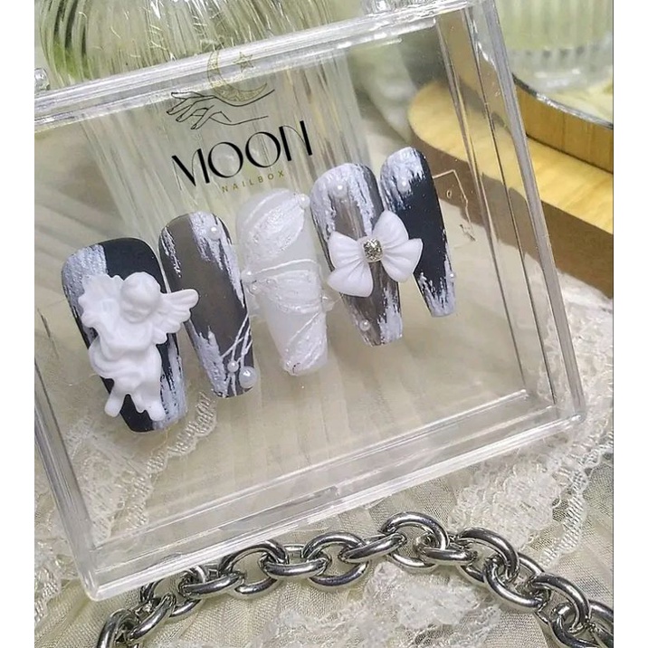 Móng giả_nail box móng thiết kế thiên thần dễ thương