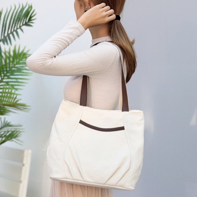 Túi Tote canvas vintage nữ cao cấp – KVKY – 1396