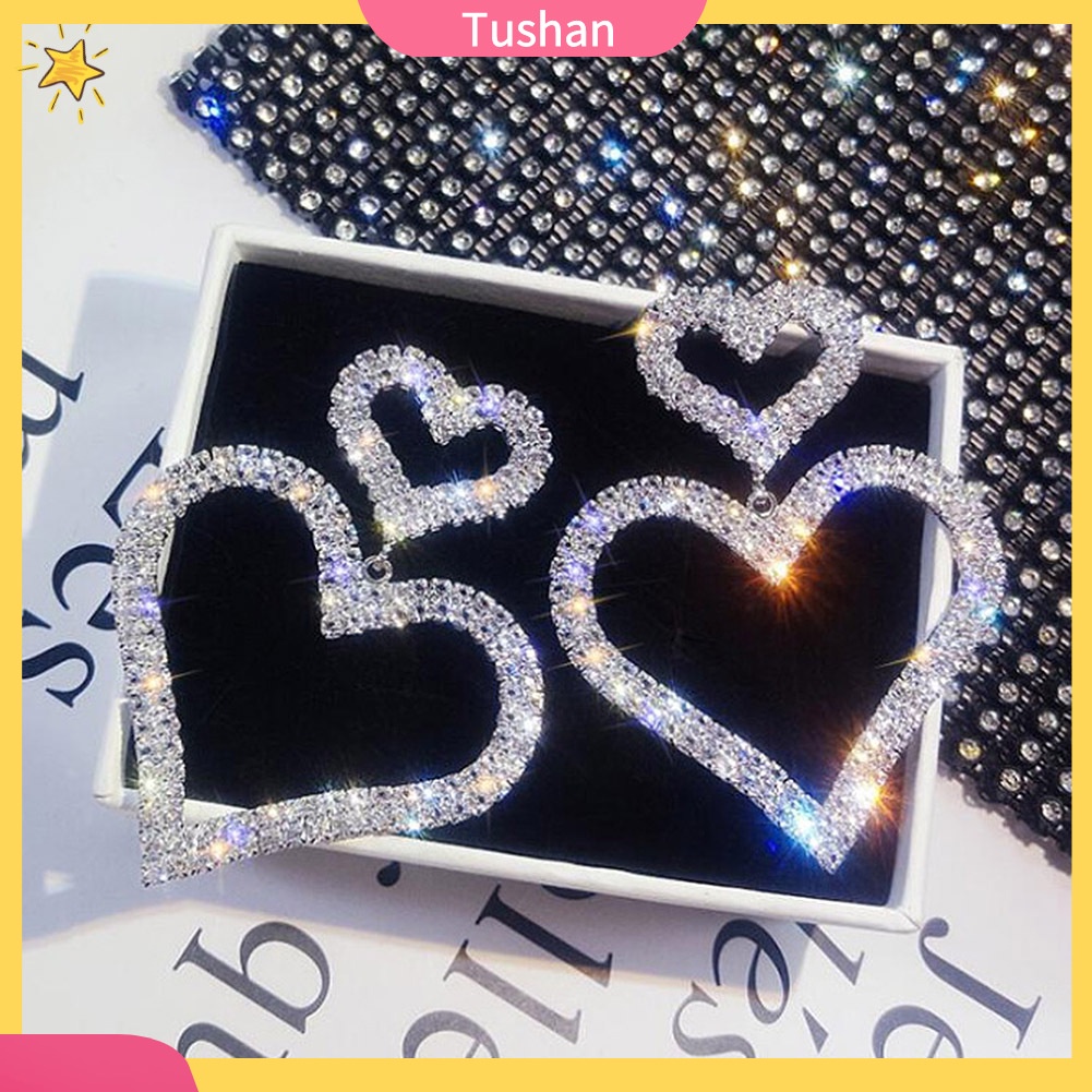 Khuyên tai dáng dài hình giọt nước đính đá thanh lịch dành cho nữ