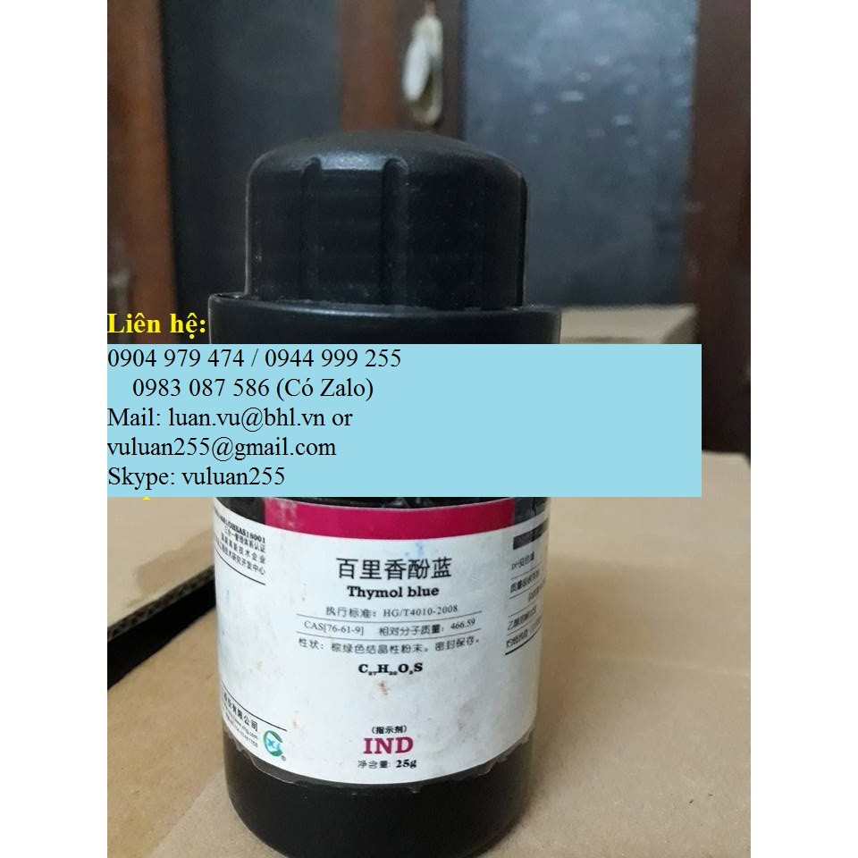 Hóa chất Thymol Blue Thymol Xanh C27H30O5S chai 25g tinh khiết thí nghiệm CAS 76-61-9