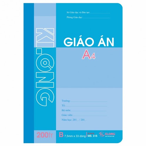 Sổ giáo án A4 200 Trang KLong mã số 315