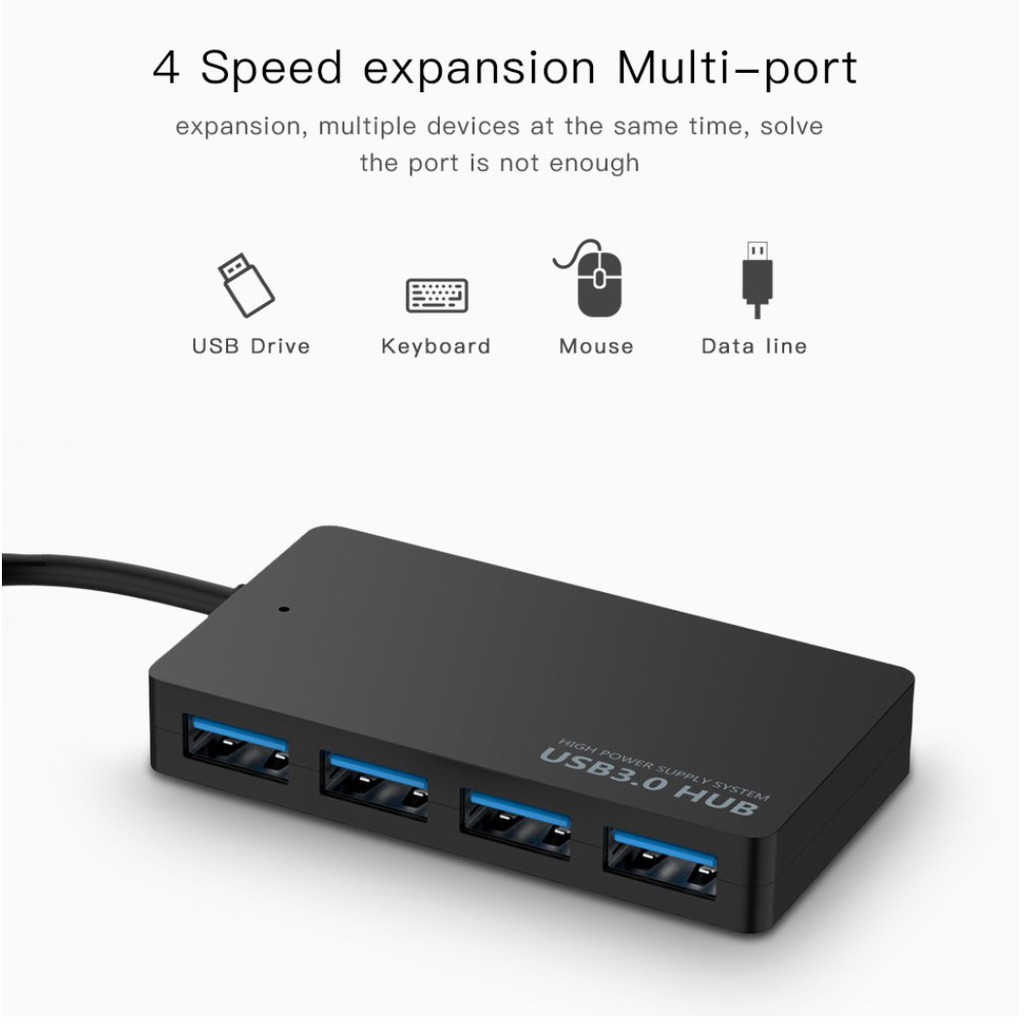 Hub chia usb 3.0 ra 4 cổng có cổng cấp nguồn 3.5 cho hub