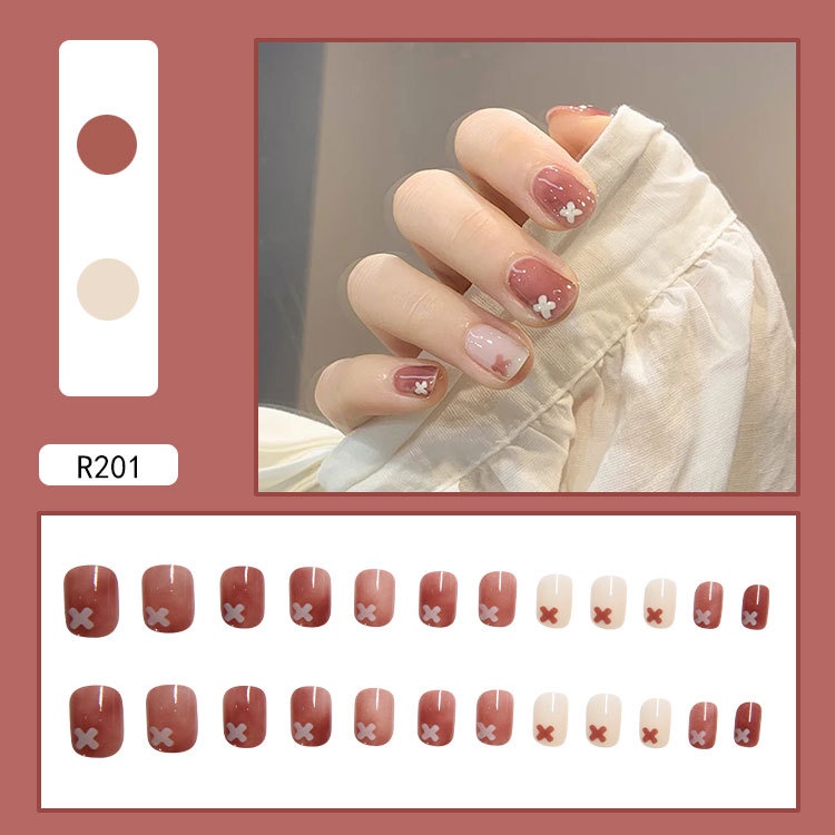 [R201-300] Móng tay giả kèm keo 24 móng đẹp làm nail noel