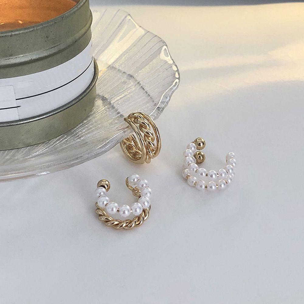 Khuyên Kẹp Vành Tai Không Xỏ Hình Chữ C Thời Trang Dành Cho Nữ