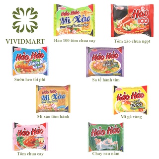 MÌ HẢO HẢO 100 ĐỦ VỊ: TÔM CHUA CAY, SƯỜN HEO TỎI PHI, XÀO CHUA NGỌT, HÀNH, GÀ VÀNG, SA TẾ TÍM, CHAY RAU NẤM