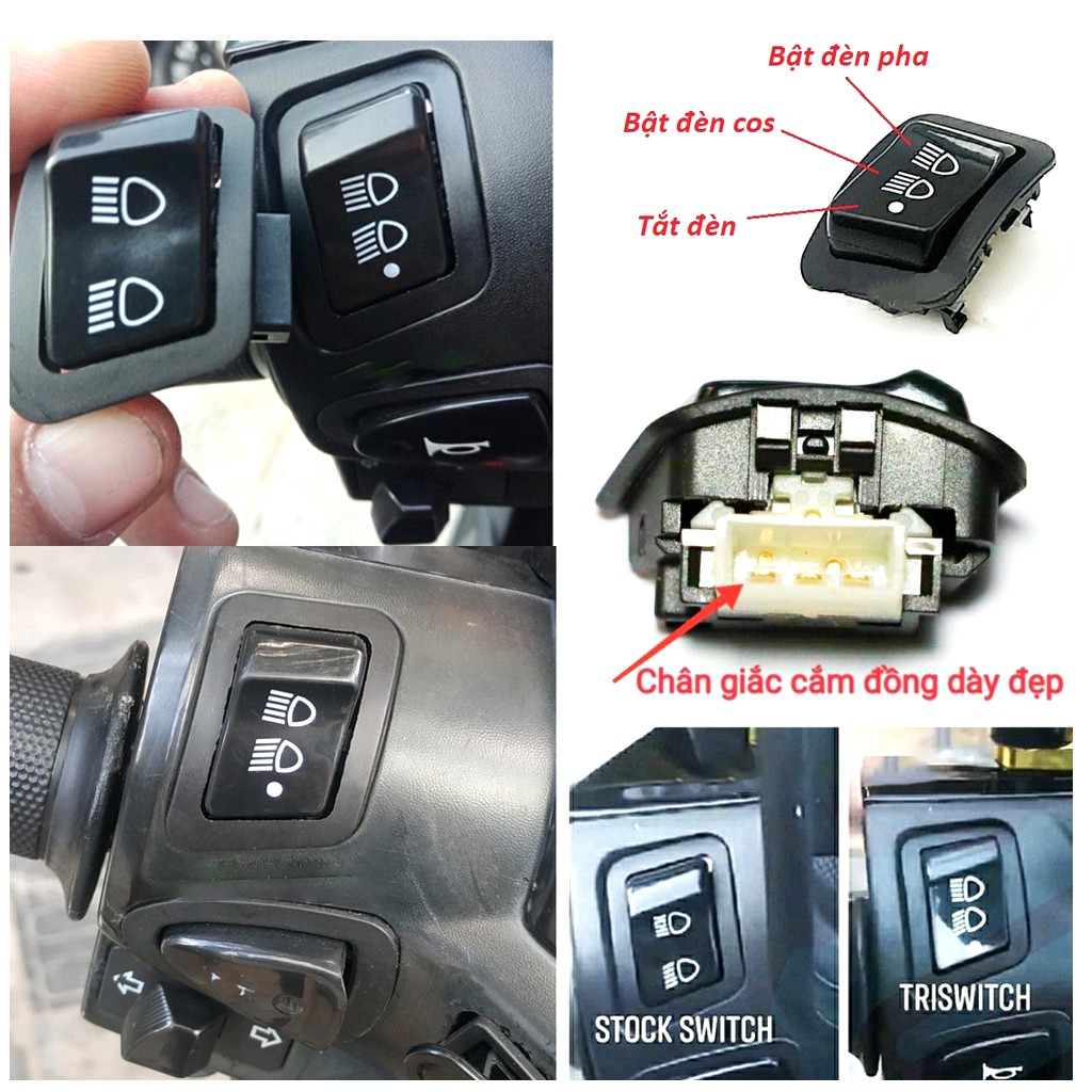 Công tắc bật tắt đèn pha xe máy Honda Wave, Vision, Lead, Air Blade, Wave RSX, Future...