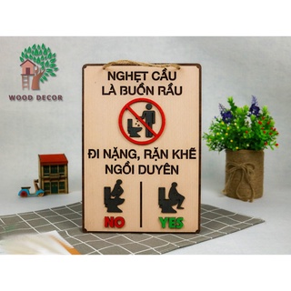 Bảng gỗ trang trí, bảng gỗ decor phòng WC mẫu độc đáo