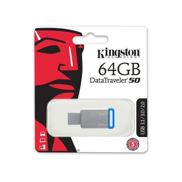 k89 USB 3.một Kingston DataTraveler DT50 64GB (Bạc) 1